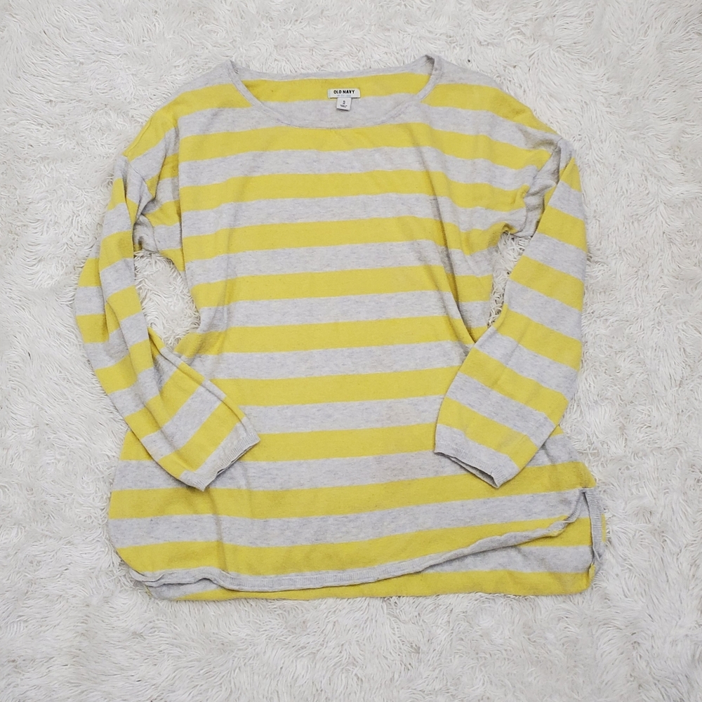 Old Navy Yellow and gray striped Sweater